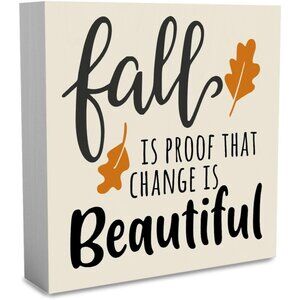 Rustic Autumn Fall is Proof That Change is Beautiful Wood Box Sign, Farmhouse Fa